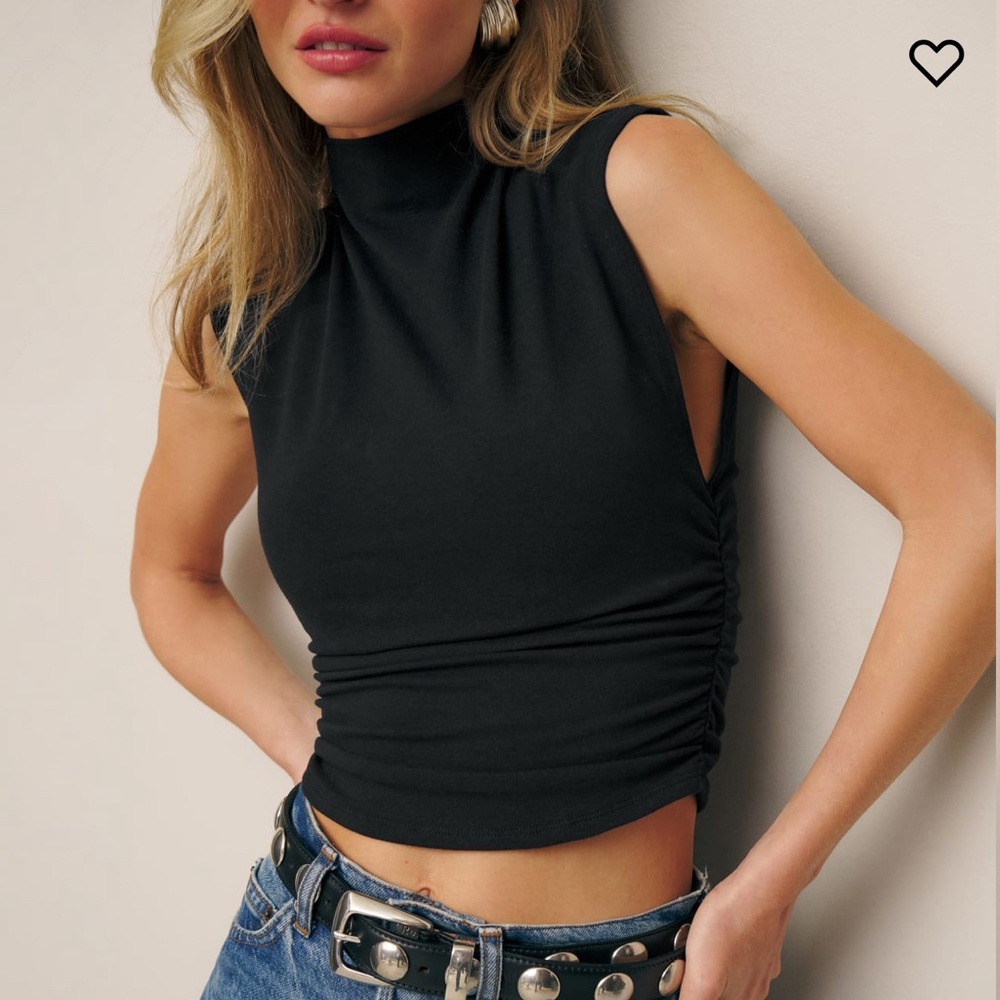 REFORMATION LINDY KNIT TOP in black